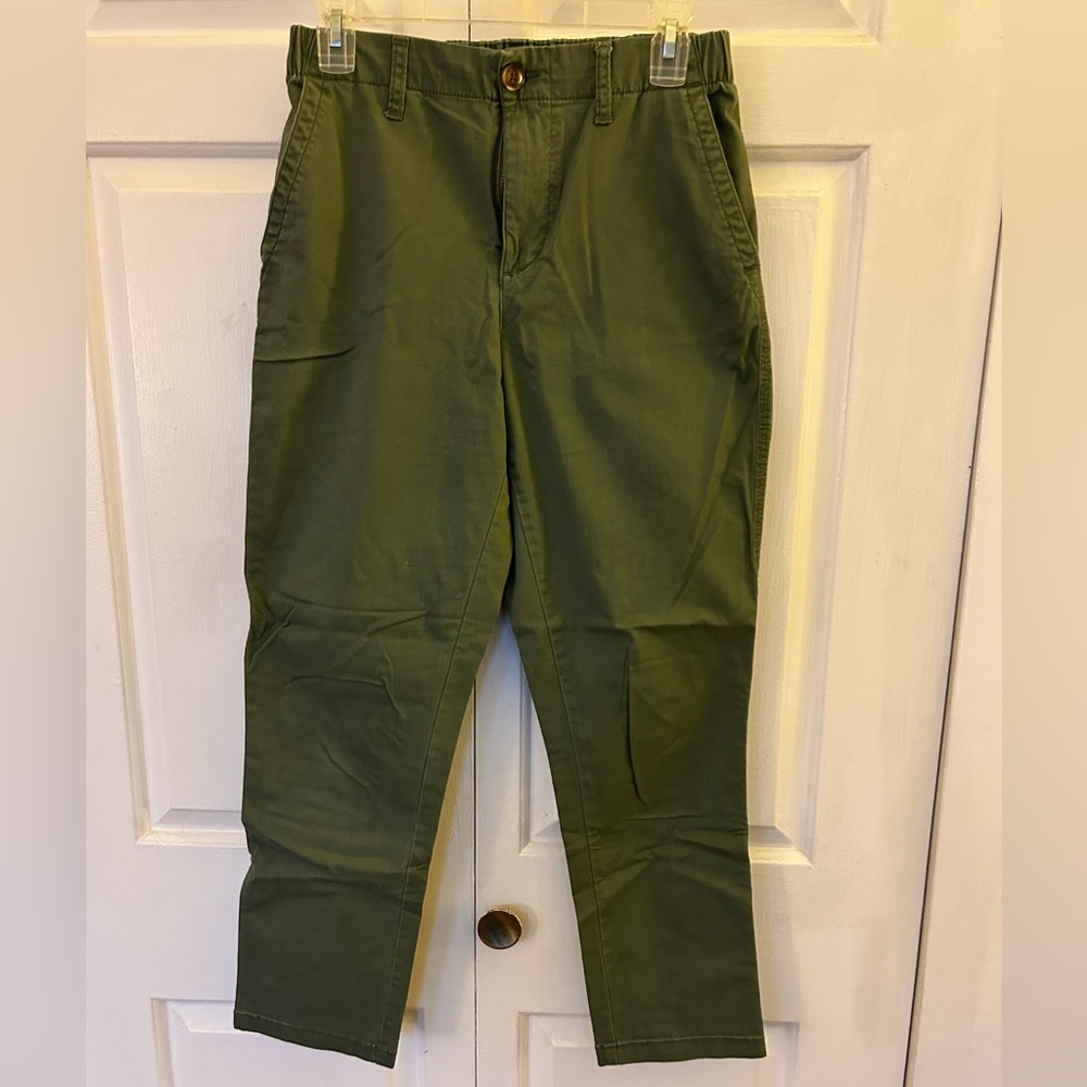 High Waist Chino Pant with 1/2 Elastic Waist